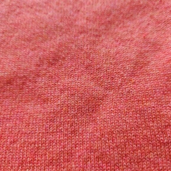 Lands End Mens 100% Cashmere Sweater 2XL 50-52 Heathered Orange V Neck Luxury - Picture 5 of 7
